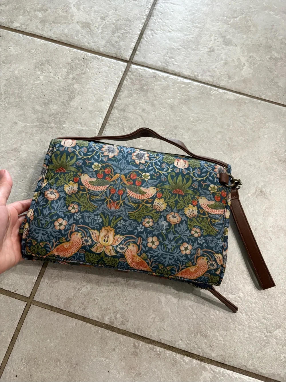 DockAtot Morris & Co Clutch Hanger Floral Strawberry Fields Changing Pad